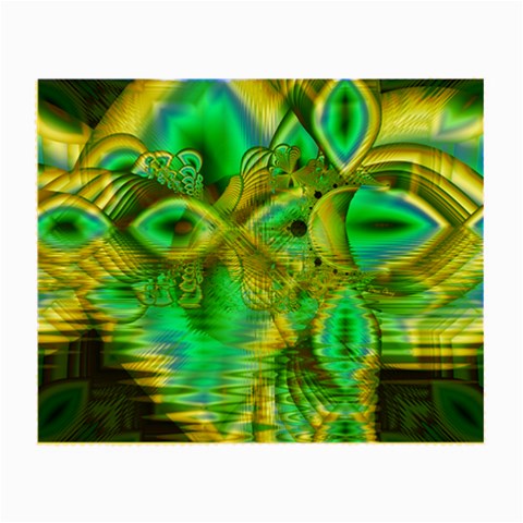 Crystal Gold Peacock, Abstract Mystical Lake Glasses Cloth (Small) from ArtsNow.com Front