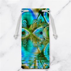 Crystal Gold Peacock, Abstract Mystical Lake Jewelry Bag from ArtsNow.com Front