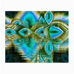 Crystal Gold Peacock, Abstract Mystical Lake Glasses Cloth (Small, Two Sided) from ArtsNow.com Front