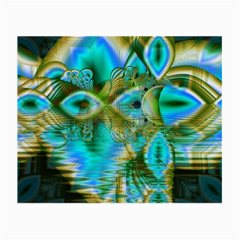 Crystal Gold Peacock, Abstract Mystical Lake Glasses Cloth (Small, Two Sided) from ArtsNow.com Back