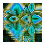 Crystal Gold Peacock, Abstract Mystical Lake Glasses Cloth (Medium, Two Sided)