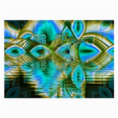 Crystal Gold Peacock, Abstract Mystical Lake Glasses Cloth (Large, Two Sided) from ArtsNow.com Front