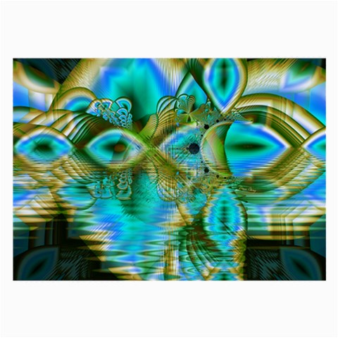 Crystal Gold Peacock, Abstract Mystical Lake Glasses Cloth (Large, Two Sided) from ArtsNow.com Back