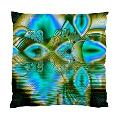 Crystal Gold Peacock, Abstract Mystical Lake Cushion Case (Two Sided)  from ArtsNow.com Front