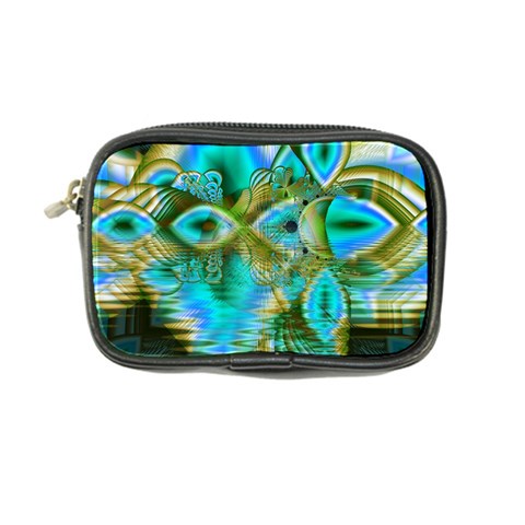 Crystal Gold Peacock, Abstract Mystical Lake Coin Purse from ArtsNow.com Front