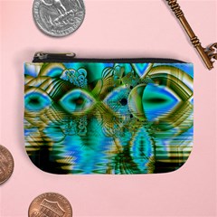 Crystal Gold Peacock, Abstract Mystical Lake Coin Change Purse from ArtsNow.com Front