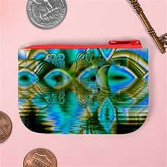 Crystal Gold Peacock, Abstract Mystical Lake Coin Change Purse from ArtsNow.com Back