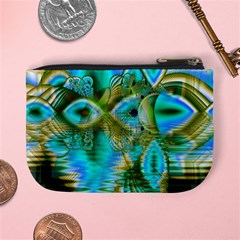 Crystal Gold Peacock, Abstract Mystical Lake Coin Change Purse from ArtsNow.com Back