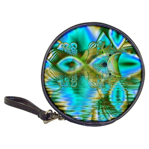 Crystal Gold Peacock, Abstract Mystical Lake CD Wallet from ArtsNow.com Front