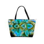 Crystal Gold Peacock, Abstract Mystical Lake Large Shoulder Bag