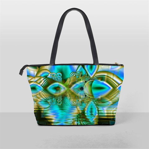 Crystal Gold Peacock, Abstract Mystical Lake Large Shoulder Bag from ArtsNow.com Back