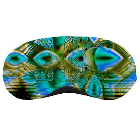 Crystal Gold Peacock, Abstract Mystical Lake Sleeping Mask from ArtsNow.com Front