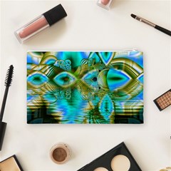 Crystal Gold Peacock, Abstract Mystical Lake Cosmetic Bag (Medium) from ArtsNow.com Back