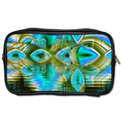 Crystal Gold Peacock, Abstract Mystical Lake Travel Toiletry Bag (Two Sides) from ArtsNow.com Front