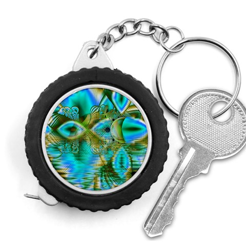 Crystal Gold Peacock, Abstract Mystical Lake Measuring Tape from ArtsNow.com Front