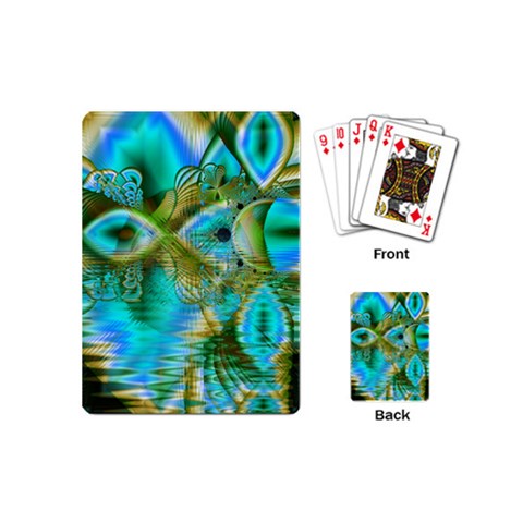 Crystal Gold Peacock, Abstract Mystical Lake Playing Cards (Mini) from ArtsNow.com Back