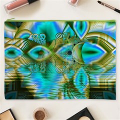 Crystal Gold Peacock, Abstract Mystical Lake Cosmetic Bag (XXXL) from ArtsNow.com Front