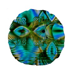 Crystal Gold Peacock, Abstract Mystical Lake 15  Premium Round Cushion  from ArtsNow.com Front