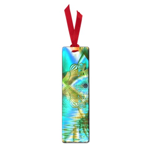 Crystal Gold Peacock, Abstract Mystical Lake Small Bookmark from ArtsNow.com Front