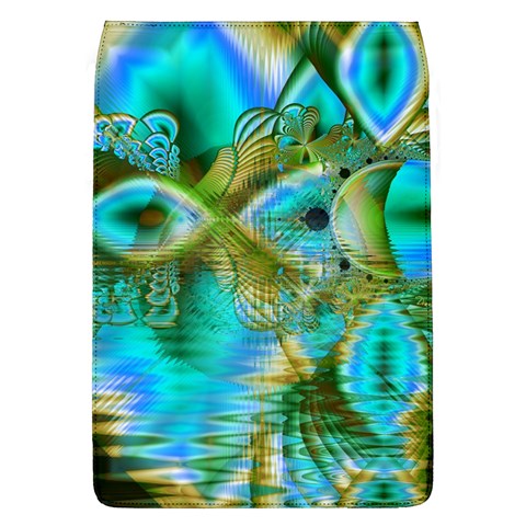 Crystal Gold Peacock, Abstract Mystical Lake Removable Flap Cover (Large) from ArtsNow.com Front