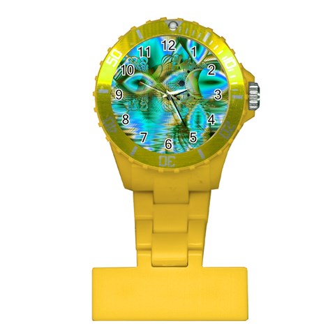 Crystal Gold Peacock, Abstract Mystical Lake Nurses Watch from ArtsNow.com Front