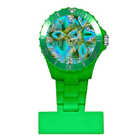 Crystal Gold Peacock, Abstract Mystical Lake Nurses Watch from ArtsNow.com Front