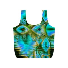 Crystal Gold Peacock, Abstract Mystical Lake Reusable Bag (S) from ArtsNow.com Front