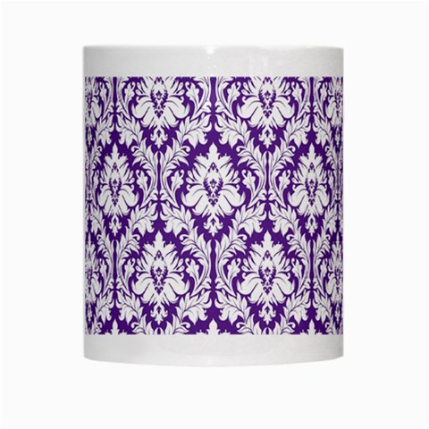 White on Purple Damask White Coffee Mug from ArtsNow.com Center