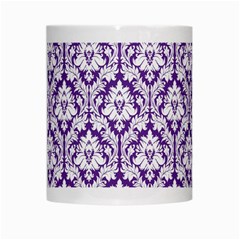 White on Purple Damask White Coffee Mug from ArtsNow.com Center