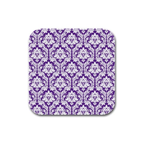 White on Purple Damask Drink Coasters 4 Pack (Square) from ArtsNow.com Front