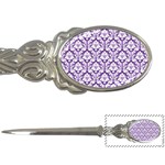 White on Purple Damask Letter Opener