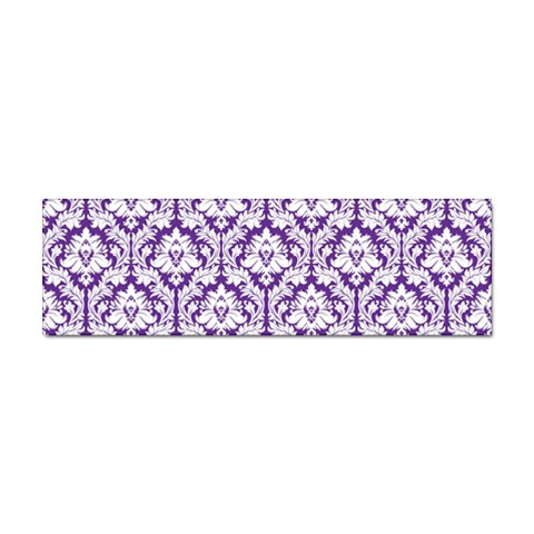 White on Purple Damask Bumper Sticker from ArtsNow.com Front