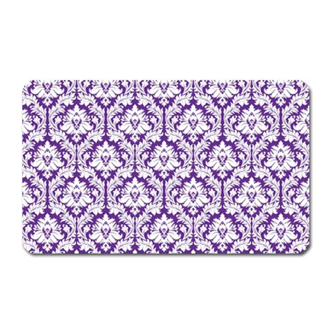 White on Purple Damask Magnet (Rectangular) from ArtsNow.com Front