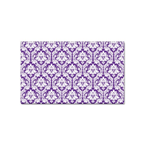 White on Purple Damask Sticker 100 Pack (Rectangle) from ArtsNow.com Front