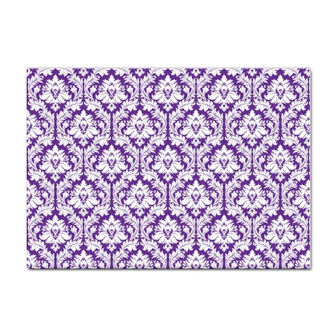 White on Purple Damask A4 Sticker 10 Pack from ArtsNow.com Front