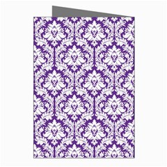 White on Purple Damask Greeting Card (8 Pack) from ArtsNow.com Right