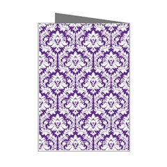 White on Purple Damask Mini Greeting Card from ArtsNow.com Right