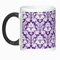 White on Purple Damask Morph Mug from ArtsNow.com Left