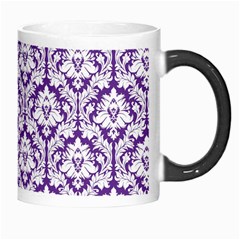 White on Purple Damask Morph Mug from ArtsNow.com Right