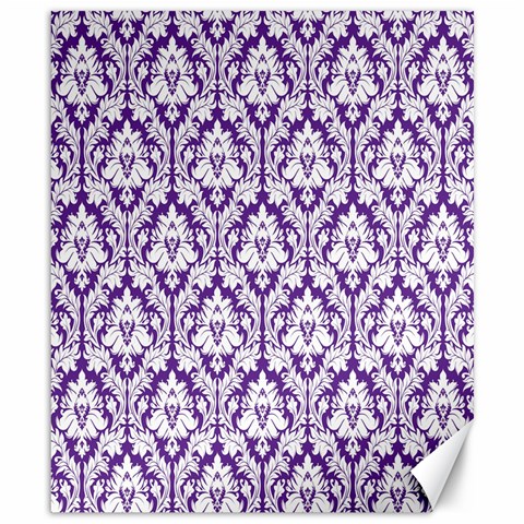 White on Purple Damask Canvas 8  x 10  (Unframed) from ArtsNow.com 8.15 x9.66  Canvas - 1