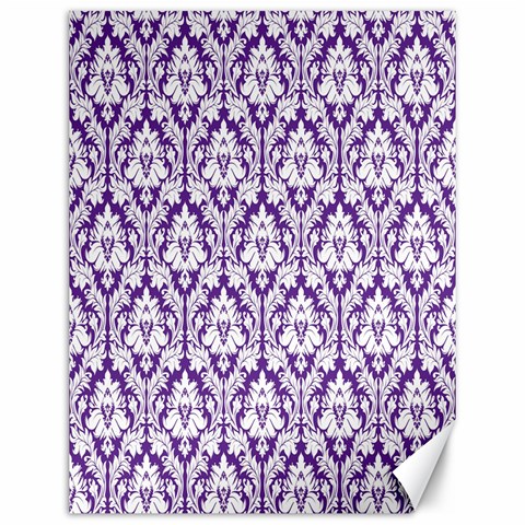 White on Purple Damask Canvas 12  x 16  (Unframed) from ArtsNow.com 11.86 x15.41  Canvas - 1