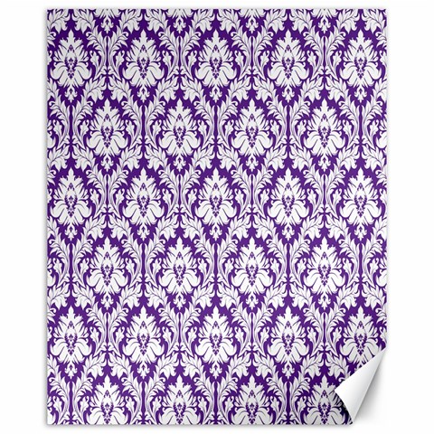 White on Purple Damask Canvas 16  x 20  (Unframed) from ArtsNow.com 15.75 x19.29  Canvas - 1