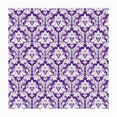 White on Purple Damask Glasses Cloth (Medium) from ArtsNow.com Front