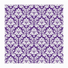 White on Purple Damask Glasses Cloth (Medium, Two Sided) from ArtsNow.com Front