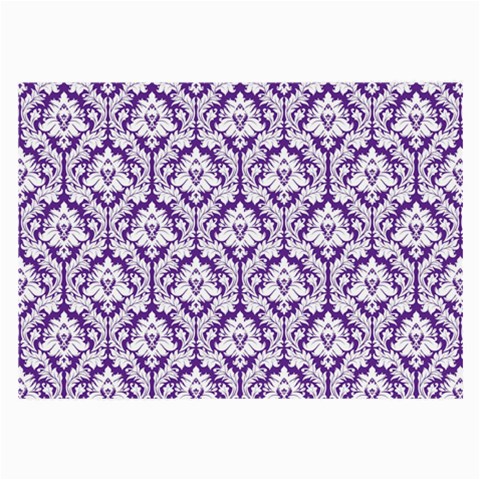 White on Purple Damask Glasses Cloth (Large) from ArtsNow.com Front