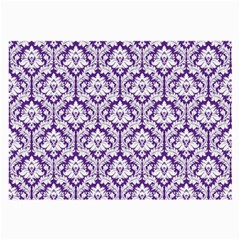 White on Purple Damask Glasses Cloth (Large, Two Sided) from ArtsNow.com Front