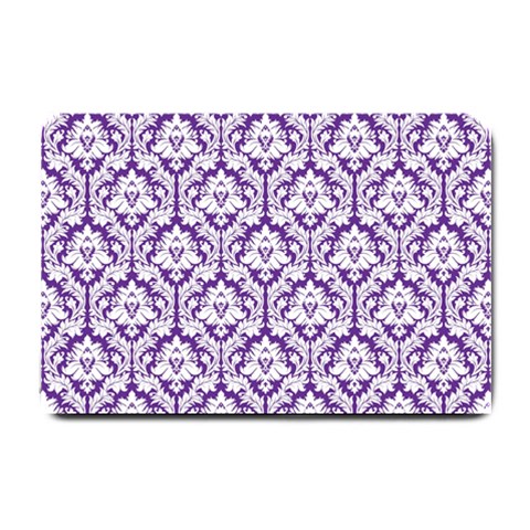 White on Purple Damask Small Door Mat from ArtsNow.com 24 x16  Door Mat