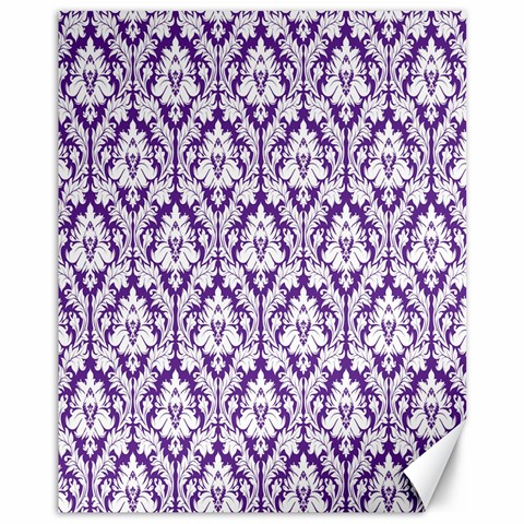 White on Purple Damask Canvas 11  x 14  (Unframed) from ArtsNow.com 10.95 x13.48  Canvas - 1