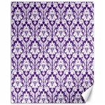 White on Purple Damask Canvas 11  x 14  (Unframed)