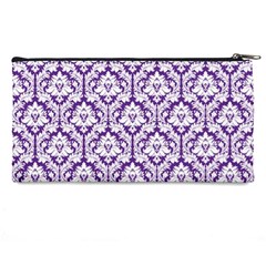 Royal Purple Damask Pattern Pencil Case from ArtsNow.com Back